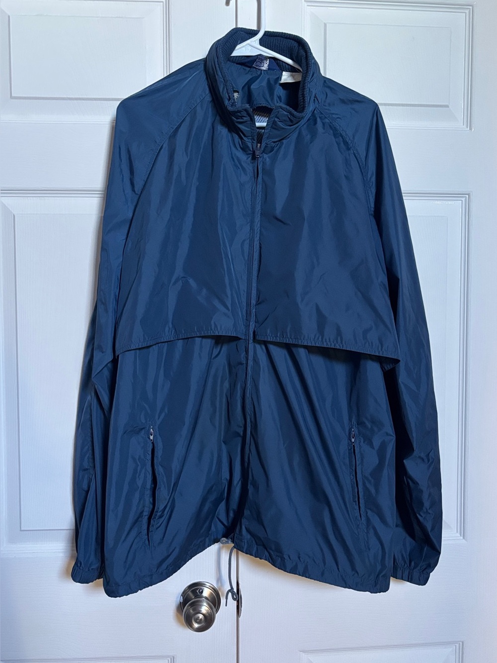 Vintage Woolrich Men’s XL Navy Windbreaker Jacket Full Zip Nylon 90s